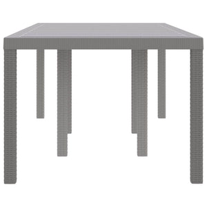 Gartentisch Hellgrau Poly-Rattan 200x100 cm