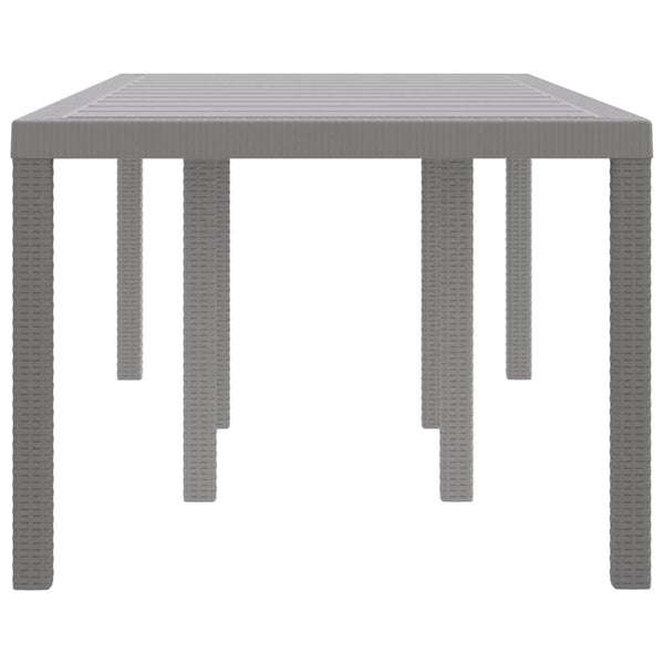 Gartentisch Hellgrau Poly-Rattan 200x100 cm
