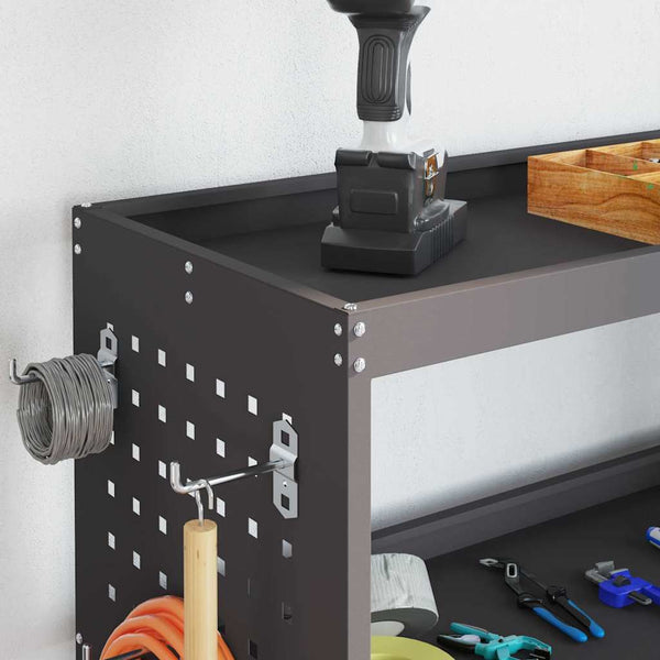 Werkzeugwagen Schwarz Stahl 75x35x73cm