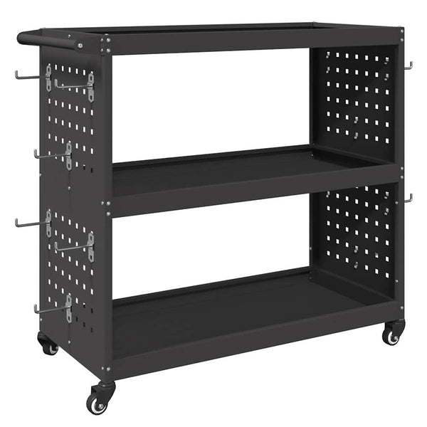 Werkzeugwagen Schwarz Stahl 75x35x73cm