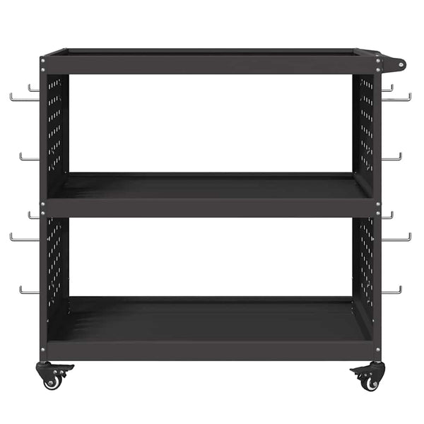 Werkzeugwagen Schwarz Stahl 75x35x73cm