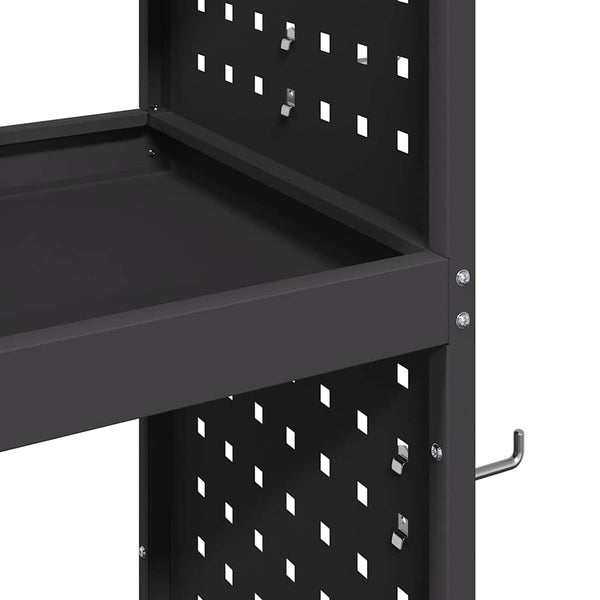 Werkzeugwagen Schwarz Stahl 65x35x111cm