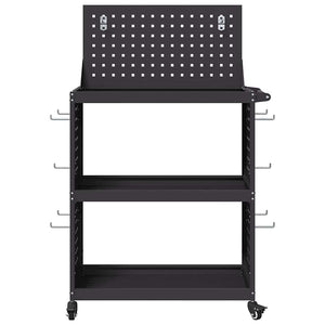 Werkzeugwagen Schwarz Stahl 65x35x111cm