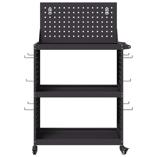 Werkzeugwagen Schwarz Stahl 65x35x111cm