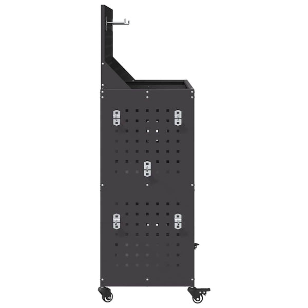 Werkzeugwagen Schwarz Stahl 65x35x111cm