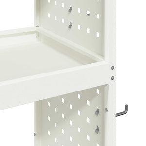 vidaXL Chariot à outils à roulettes Blanc 65 x 35 x 111 cm Acier laminé à froid