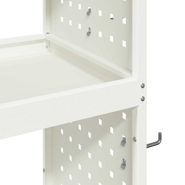 vidaXL Chariot à outils à roulettes Blanc 65 x 35 x 111 cm Acier laminé à froid