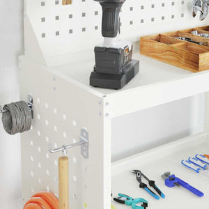 vidaXL Chariot à outils à roulettes Blanc 65 x 35 x 111 cm Acier laminé à froid