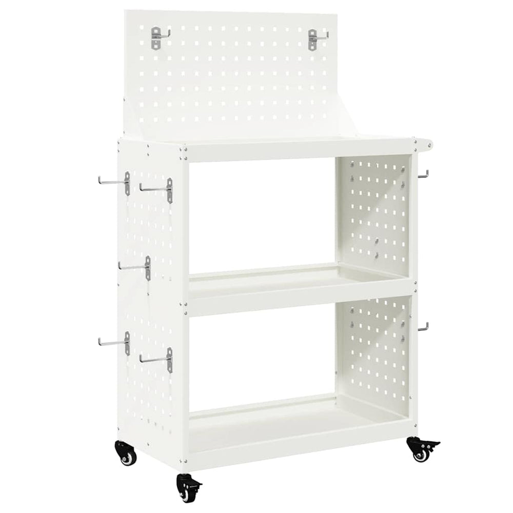 Werkzeugwagen Weiß mit Rädern 65x35x111 cm