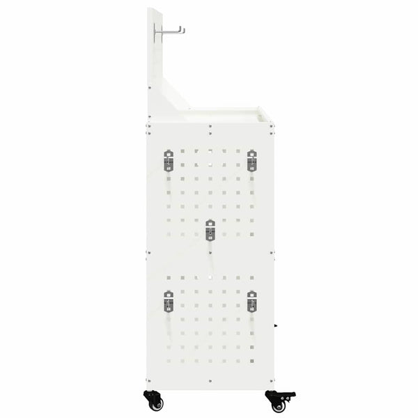 vidaXL Chariot à outils à roulettes Blanc 65 x 35 x 111 cm Acier laminé à froid