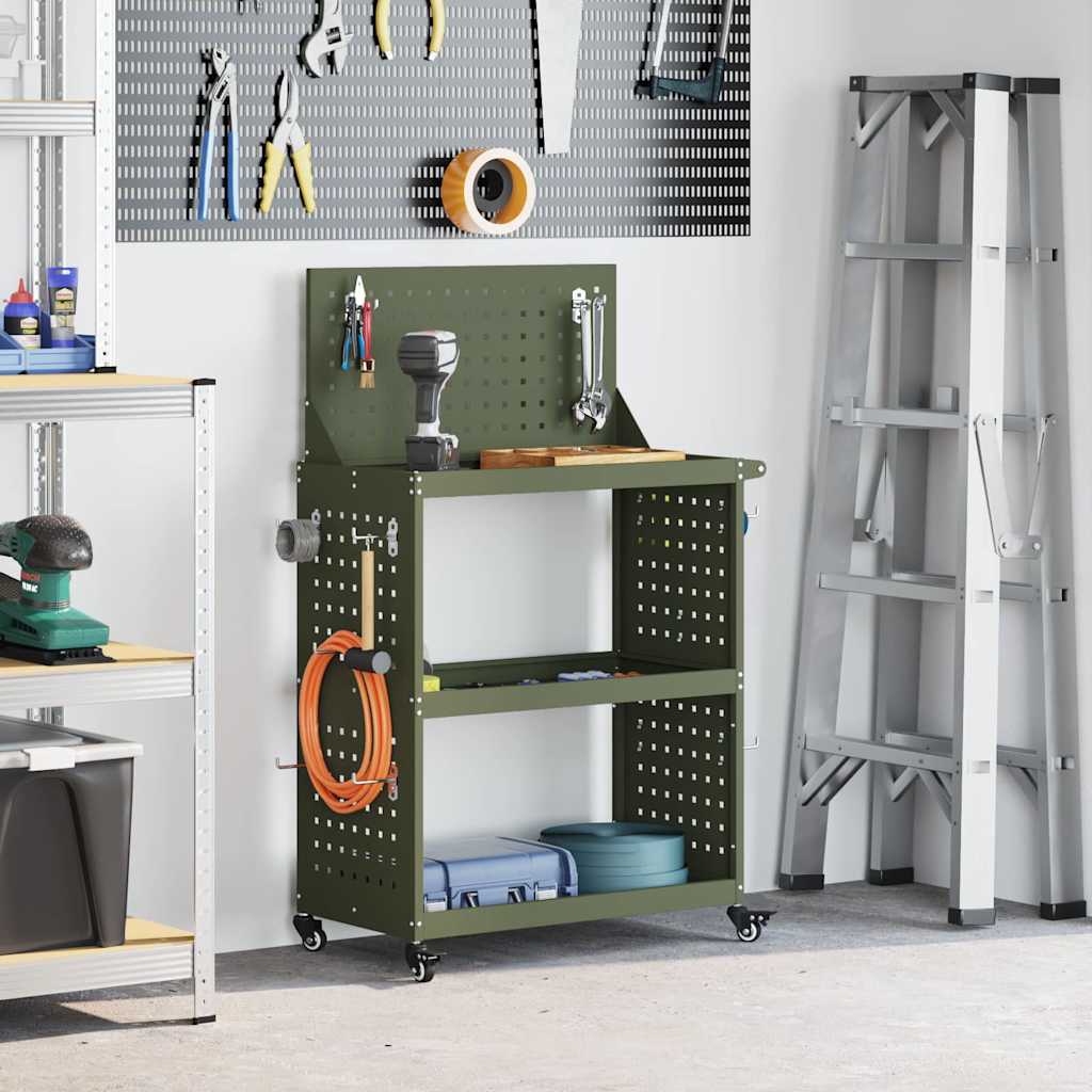 Werkzeugwagen Olive Grün Stahl