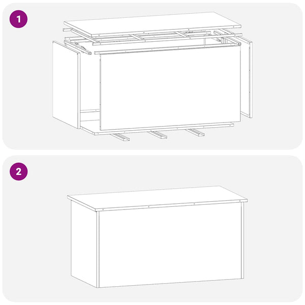 Stahl Außenlagerbox Schwarz 100 cm