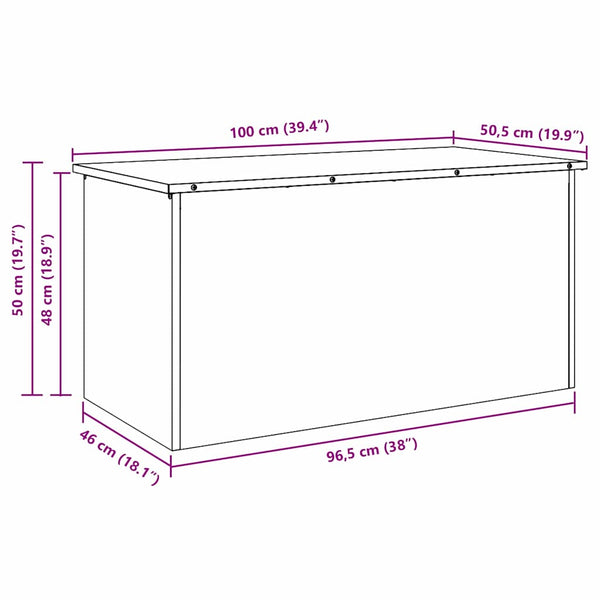 Stahl Außenlagerbox Schwarz 100 cm