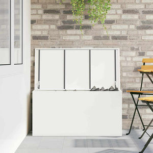 Weiße Außenlagerbox Stahl 100cm