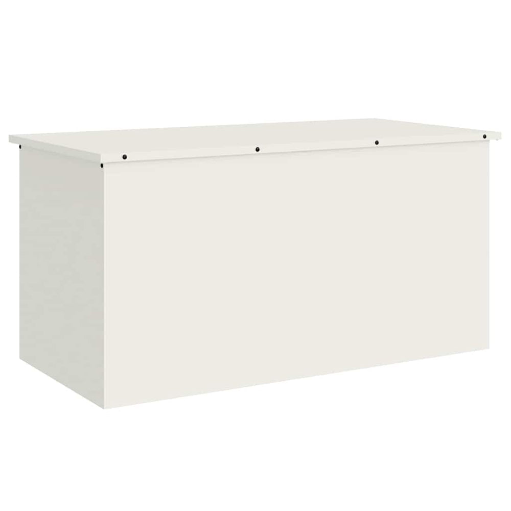 vidaXL Coffre de rangement extérieur blanc 100 x 50,5 x 50 cm acier