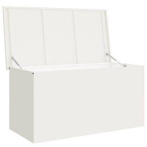 Weiße Außenlagerbox Stahl 100cm