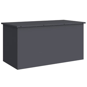 Anthrazitfarbene Außenlagerbox aus Stahl, 100 cm