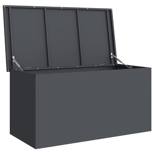 Anthrazitfarbene Außenlagerbox aus Stahl, 100 cm