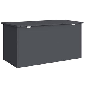 Anthrazitfarbene Außenlagerbox aus Stahl, 100 cm