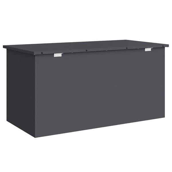 Anthrazitfarbene Außenlagerbox aus Stahl, 100 cm