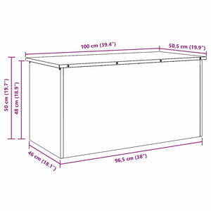 Anthrazitfarbene Außenlagerbox aus Stahl, 100 cm