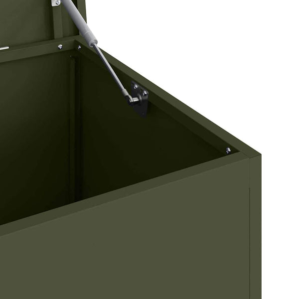 Stahl Außenlagerbox Olive Grün 100cm