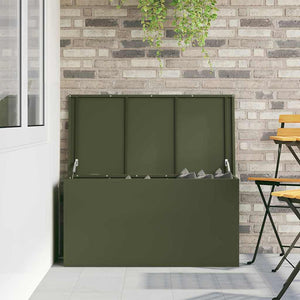Stahl Außenlagerbox Olive Grün 100cm