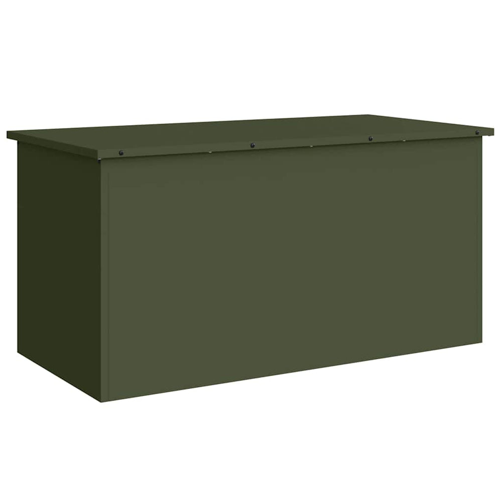 Stahl Außenlagerbox Olive Grün 100cm
