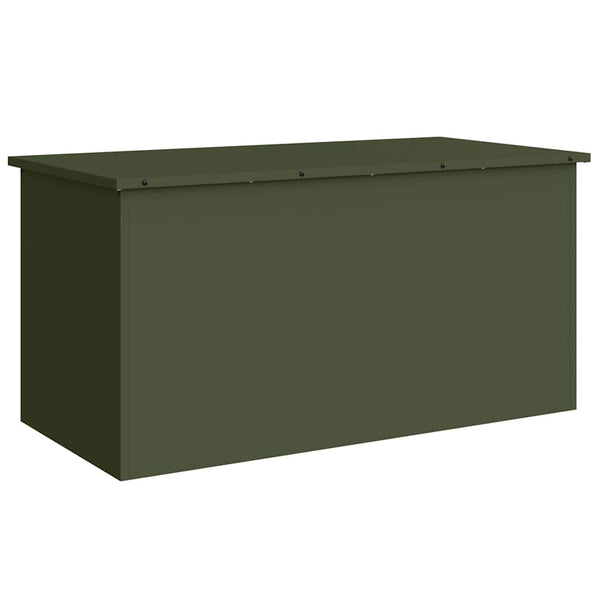 Stahl Außenlagerbox Olive Grün 100cm