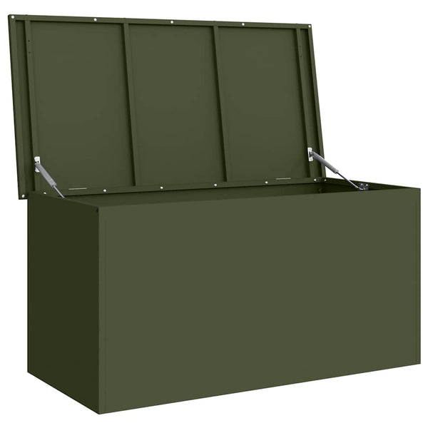 Stahl Außenlagerbox Olive Grün 100cm