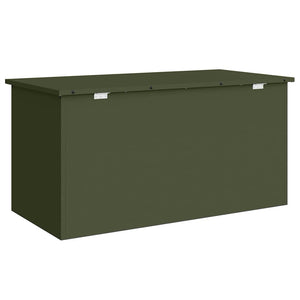 Stahl Außenlagerbox Olive Grün 100cm