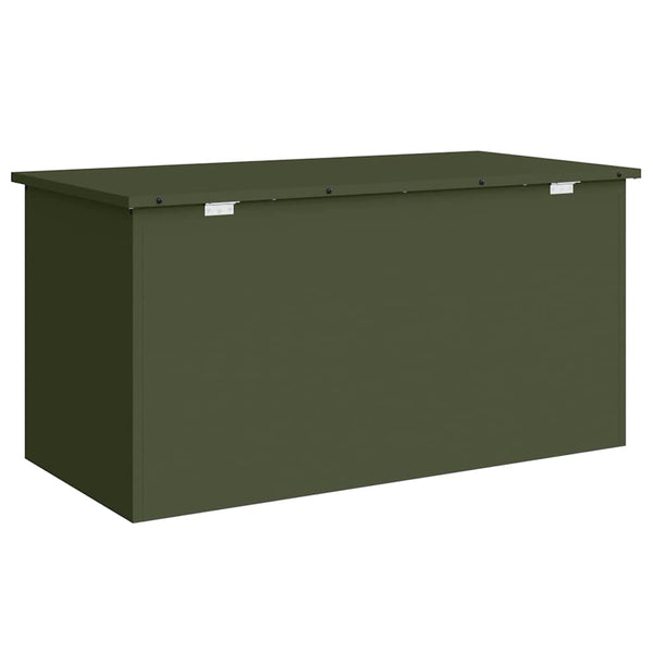 Stahl Außenlagerbox Olive Grün 100cm