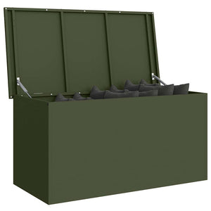 Stahl Außenlagerbox Olive Grün 100cm