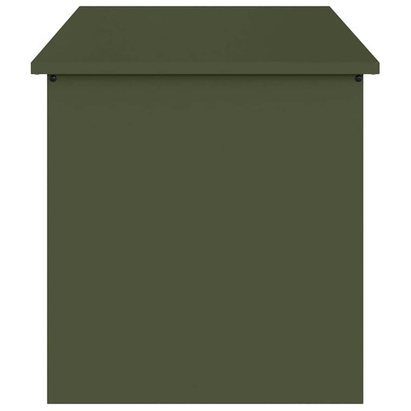 Stahl Außenlagerbox Olive Grün 100cm