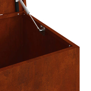 vidaXL Boîte de rangement d'extérieur rouillée 100 x 50,5 x 50 cm acier