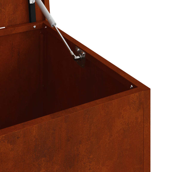 vidaXL Boîte de rangement d'extérieur rouillée 100 x 50,5 x 50 cm acier