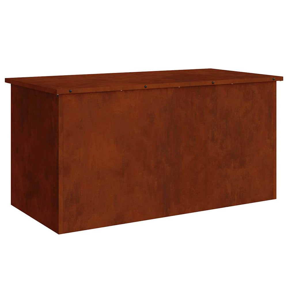 vidaXL Boîte de rangement d'extérieur rouillée 100 x 50,5 x 50 cm acier
