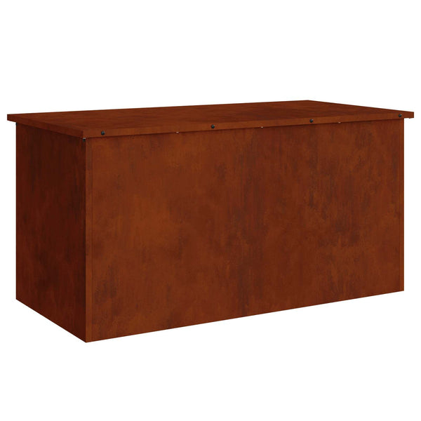 vidaXL Boîte de rangement d'extérieur rouillée 100 x 50,5 x 50 cm acier