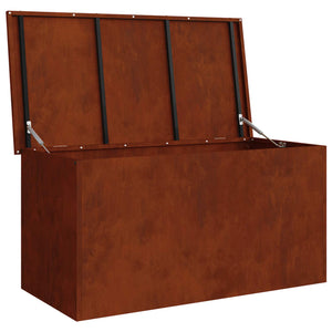 vidaXL Boîte de rangement d'extérieur rouillée 100 x 50,5 x 50 cm acier