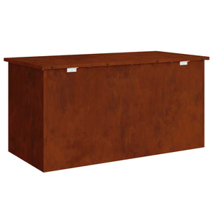 vidaXL Boîte de rangement d'extérieur rouillée 100 x 50,5 x 50 cm acier