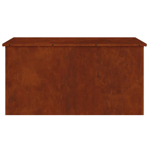 vidaXL Boîte de rangement d'extérieur rouillée 100 x 50,5 x 50 cm acier