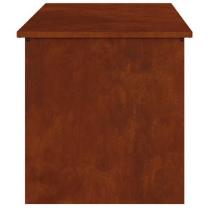 vidaXL Boîte de rangement d'extérieur rouillée 100 x 50,5 x 50 cm acier