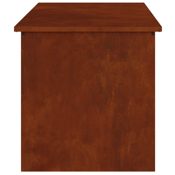 vidaXL Boîte de rangement d'extérieur rouillée 100 x 50,5 x 50 cm acier