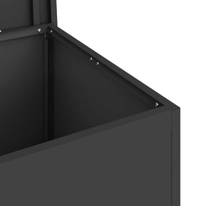Schwarze Außenlagerbox Stahl 80x50,5x50cm