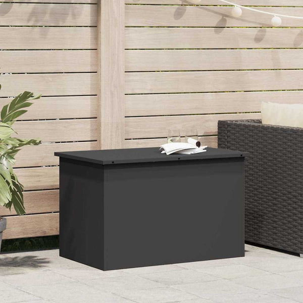 Schwarze Außenlagerbox Stahl 80x50,5x50cm