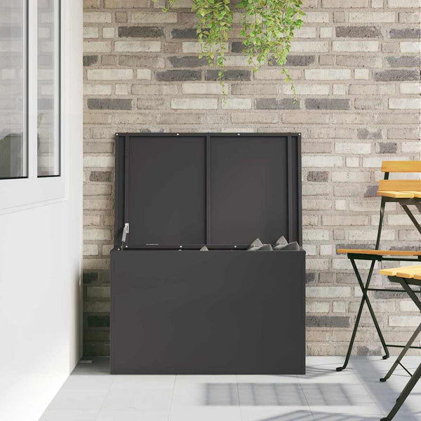 Schwarze Außenlagerbox Stahl 80x50,5x50cm