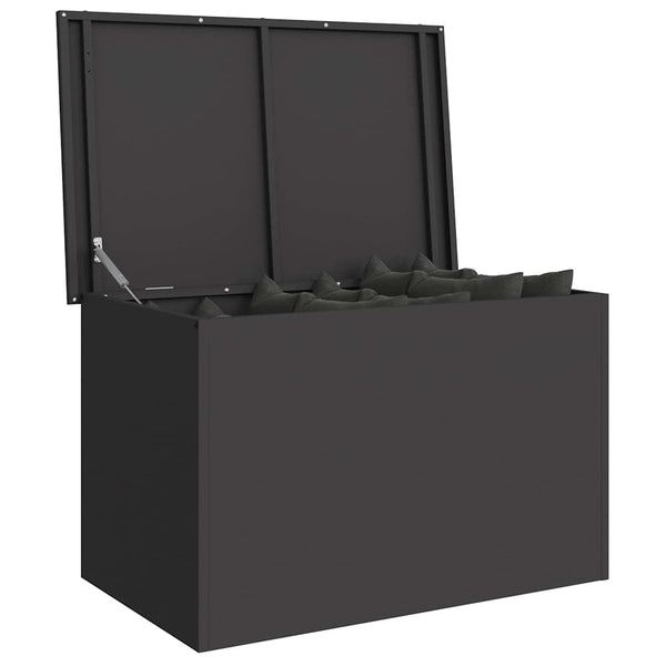 Schwarze Außenlagerbox Stahl 80x50,5x50cm