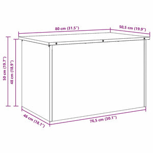 Schwarze Außenlagerbox Stahl 80x50,5x50cm