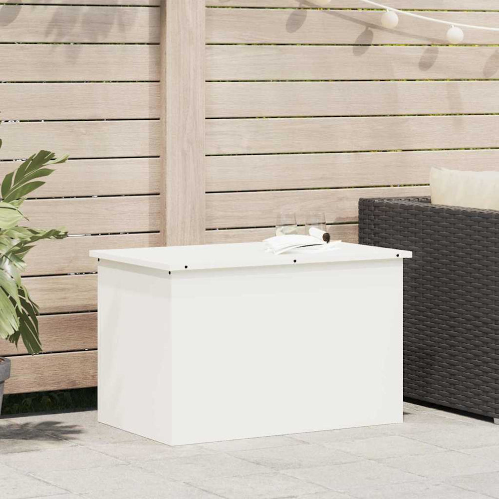 vidaXL Coffre de rangement extérieur blanc 80 x 50,5 x 50 cm acier