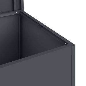 Anthrazitfarbene Außenlagerbox aus Stahl, 80 cm